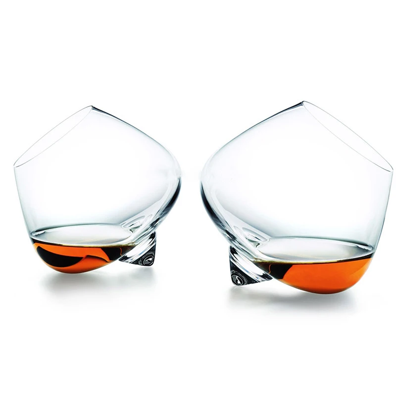 Vendita Calda Sway Ruota Whisky Glass Crystal Liquor Glasses Wine Cup Cognac Brandy Snifter Cone Foot Whisky Tumbler Dropshipping