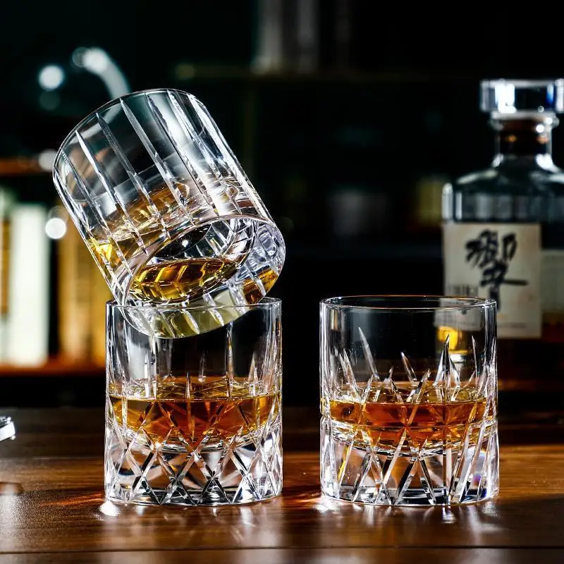 Intaglio A Mano Cristallo Old Fashion Bicchieri Da Whisky Classic Engrave Highball Whisky Rock Glass Cognac Brandy Tumbler Xo Liquor Cup