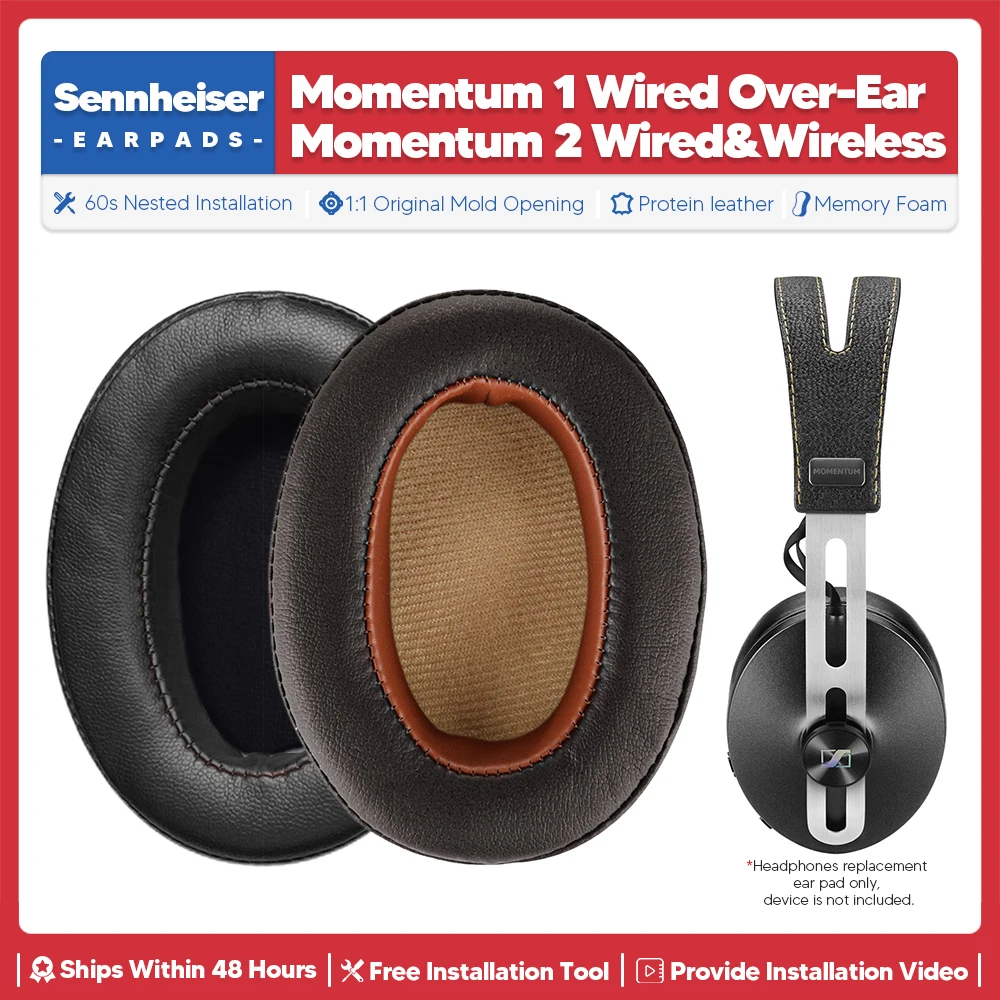 Cuscinetti Auricolari Di Ricambio Per Sennheiser Momentum 1 Cablato Momentum 2 Wireless Over Ear Accessori Per Cuffie Auricolare Cuscino Per L'Orecchi