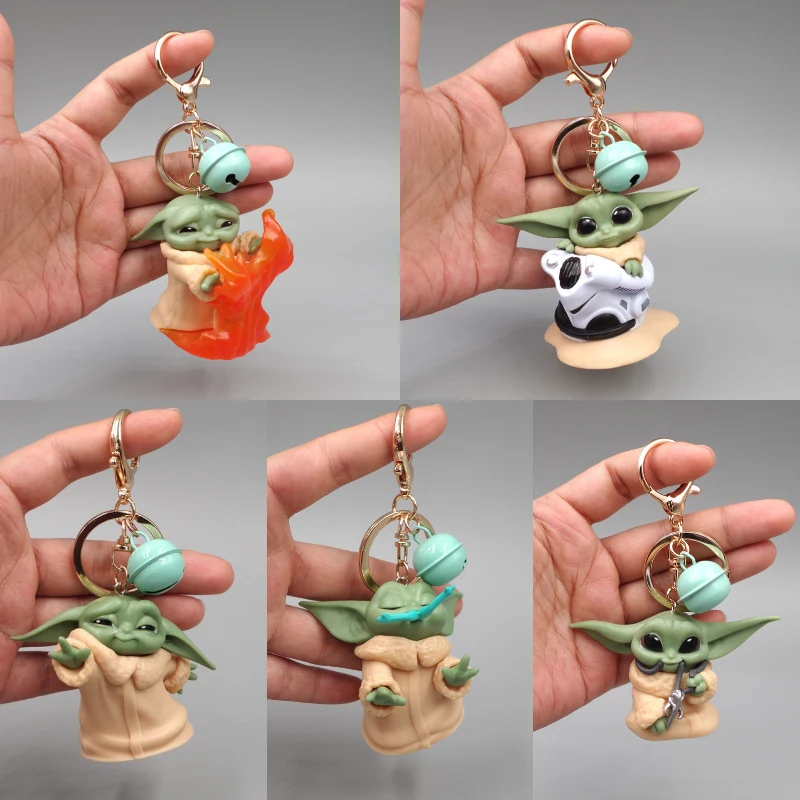 The Mandalorian Anime Grogu Yoda Baby Figure Pvc Doll Portachiavi Accessori Cartoon Car Pendant Giocattoli Per Bambini Regali Di Compleanno