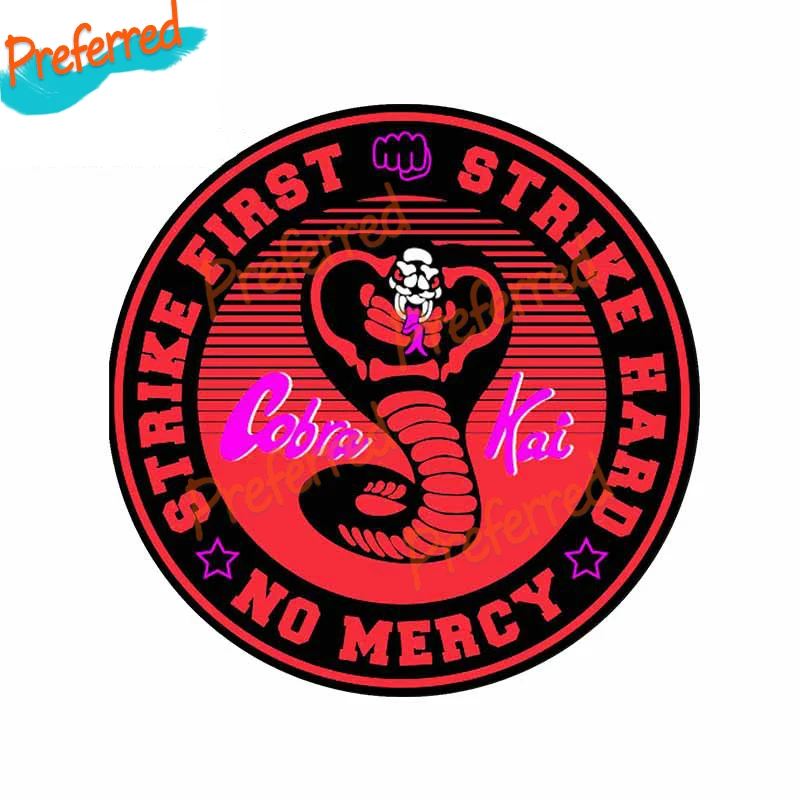 Cobra Kai Circle Logo Big Cobra Fine Decal Motocross Racing Laptop Helmet Trunk Wall Vinyl Car Sticker Fustellatura