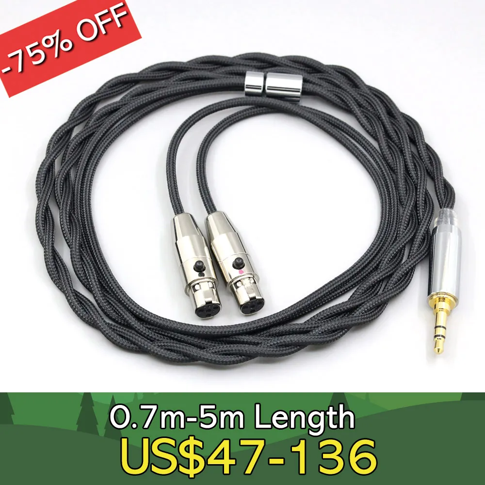 Nylon 99% Argento Puro Palladio Grafene Cavo Schermato Oro Per Audeze Lcd-3 Lcd-2 Lcd-X Lcd-Xc Lcd-4Z Lcd-Mx4 2 Core Ln008313