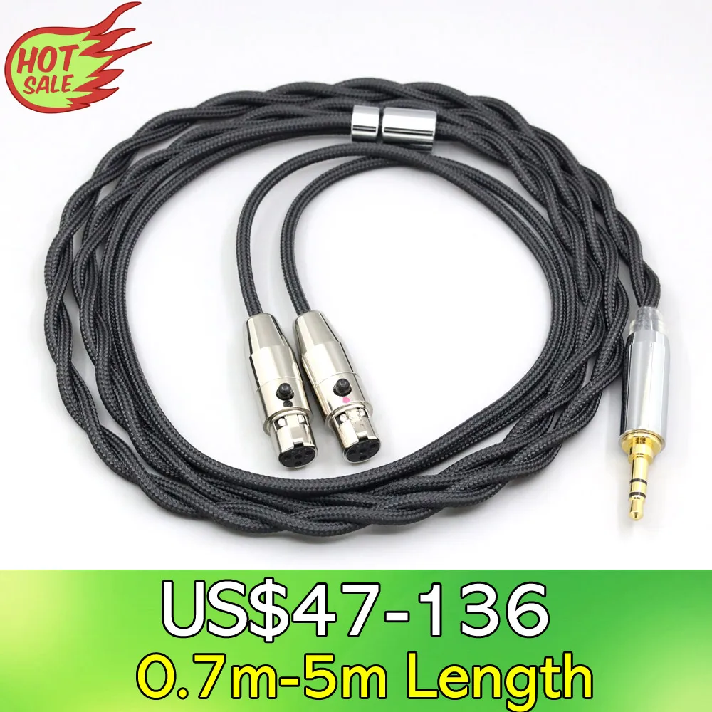 Ln008313 Nylon 99% Argento Puro Palladio Grafene Cavo Schermato Oro Per Audeze Lcd-3 Lcd-2 Lcd-X Lcd-Xc Lcd-4Z Lcd-Mx4 2 Core