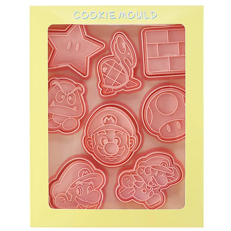 Super Mario Cookie Mold 3D Cartoon Glassato Cookie Flip Sugar Plastic Press Home Baking Press Mold Produttore All'Ingrosso