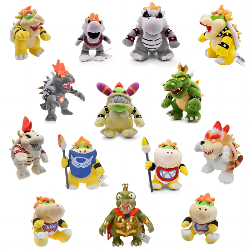 14 Stili Bowser Forma Evolutiva Super Mario Bros Peluche Fury Bowser Jr. Meowser King K.Rool Classic Game Doll Per Regalo