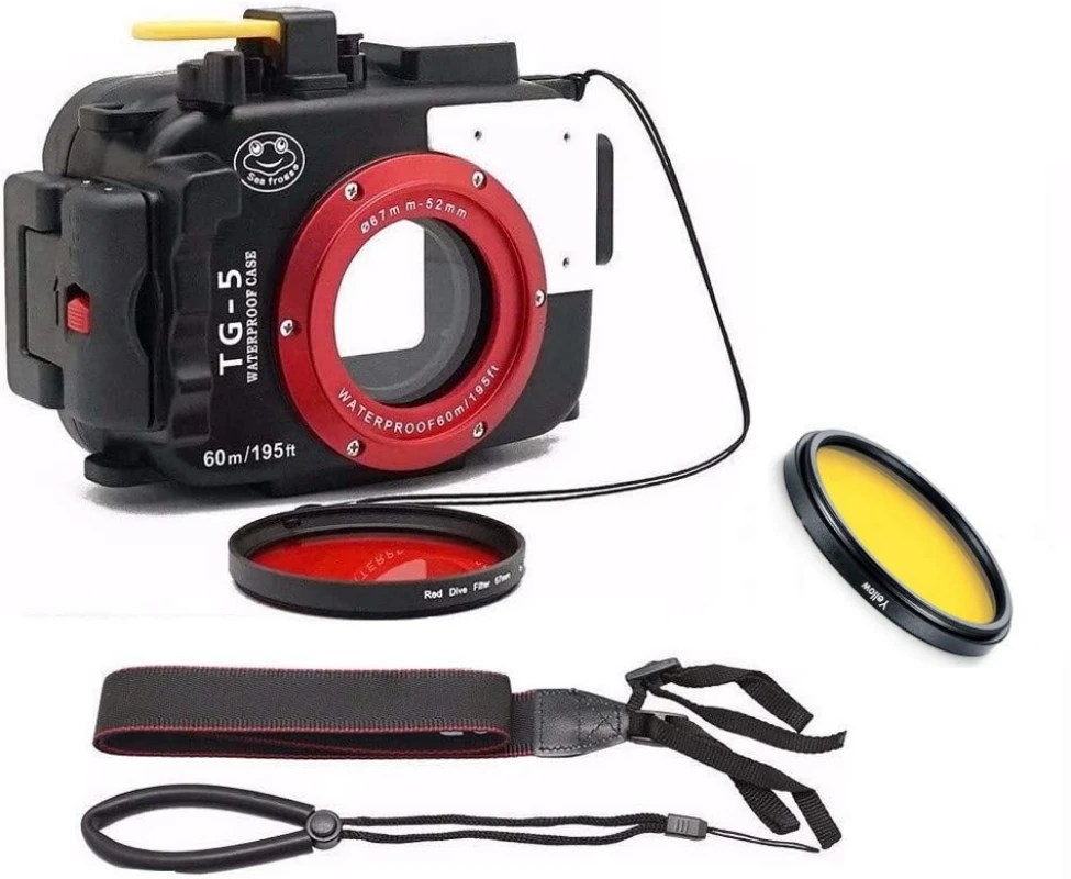Canmeelux Wpc-Tg5 Custodia Impermeabile Per Fotocamera Custodia Subacquea 40M/130Ft Allarme Perdite Integrato Per Olympus Tg5
