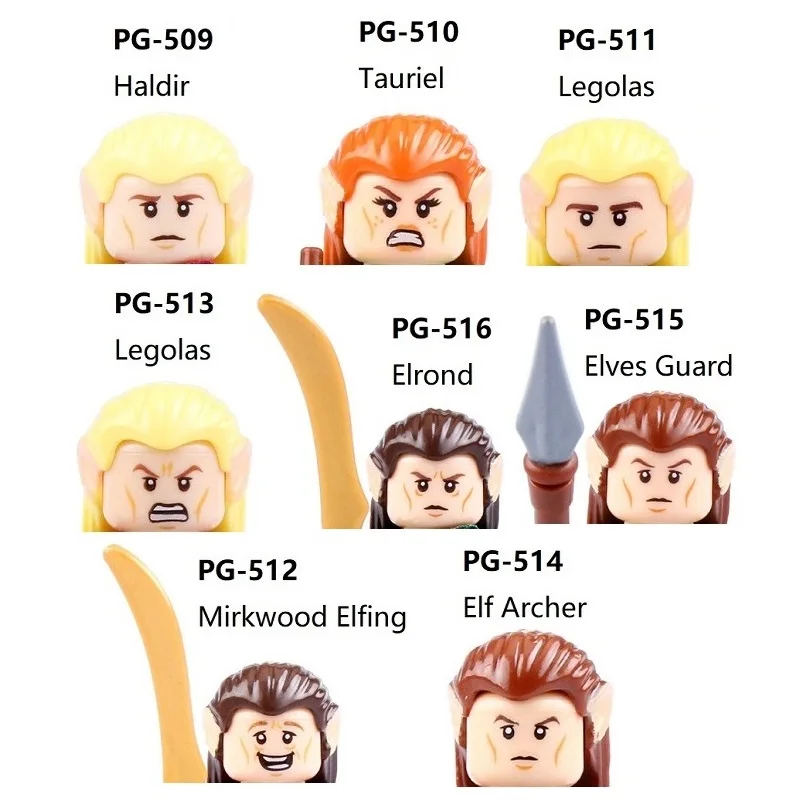 Pg8027 Il Signore Degli Anelli Elf King Haldir Tauriel Legolas Elrond Archer Warrior Building Blocks Mini Action Figure Toys