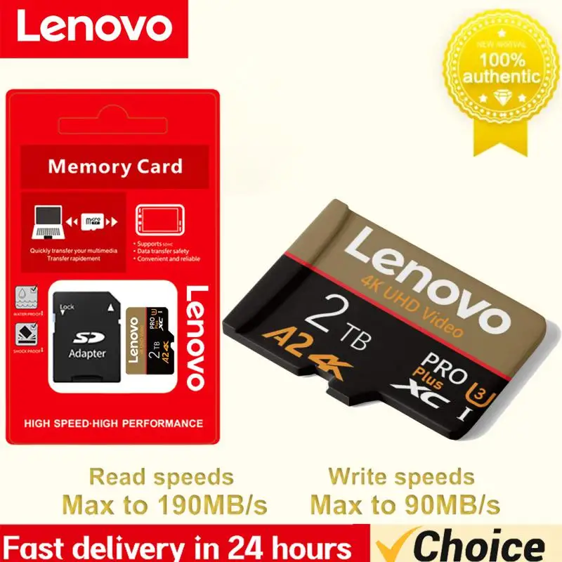 Lenovo Extreme Memory Card 1Tb 2Tb Sd Card Scheda Flash Di Memoria Ad Alta Velocità A2 Micro Tf/Sd Card Classe 10 Adattatore Tablet Android
