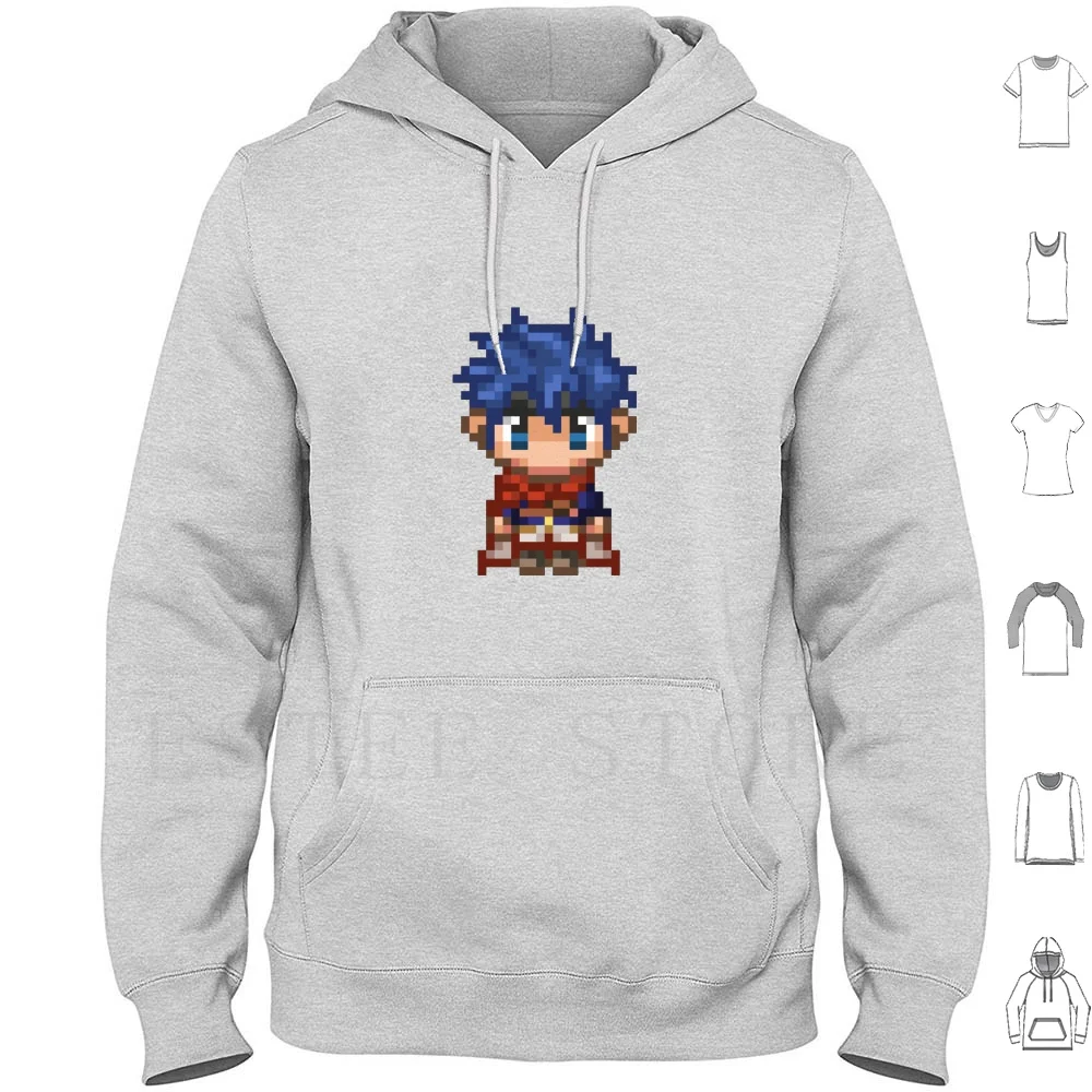 Pixel Ike-Fire Emblem : Path Of Radiance Felpe Con Cappuccio Manica Lunga Fire Emblem Path Of Radiance Fire Emblem Smash Wii U