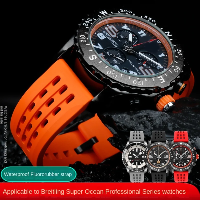 Per Breitling Viton Strap 22Mm Avengers Blackbird Sea Wolf Temporizzazione Meccanica Super Ocean Professional Series Cinturino Da Uomo 20Mm