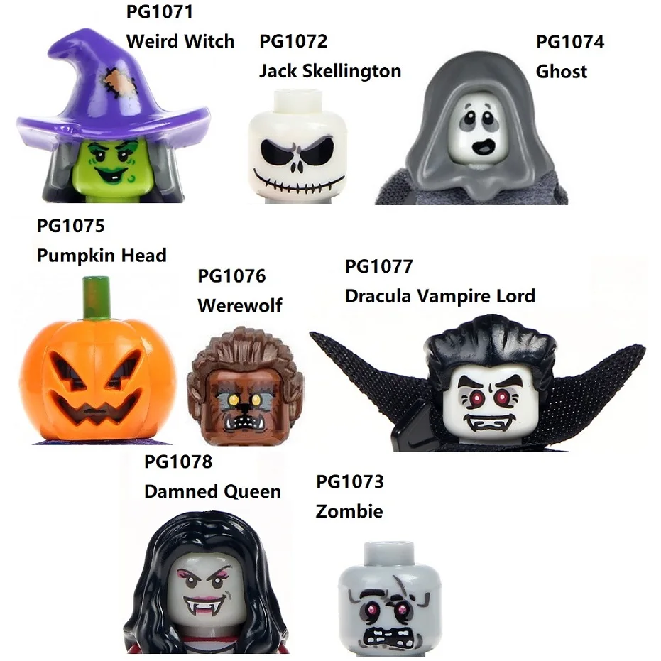 Hallowmas Zombie Jack Skellington Vampire Dracula Blocks Mini Action Figure Toys