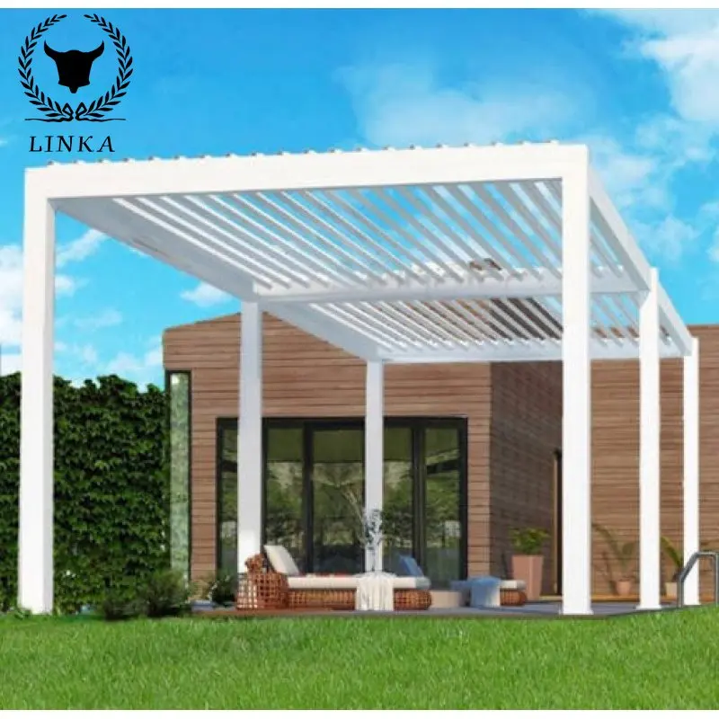 Free 3D Design Outdoor Alluminio Feritoia Bioclimatica Home Louvre Kit Baldacchino Pergole Autoportanti Con Barbecue