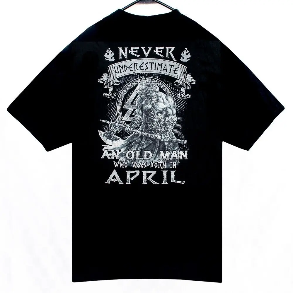 Never Rebelt An Old Man Born In April T Shirt Taglia 2Xl Fruit Of The Loom Maniche Lunghe O Corte