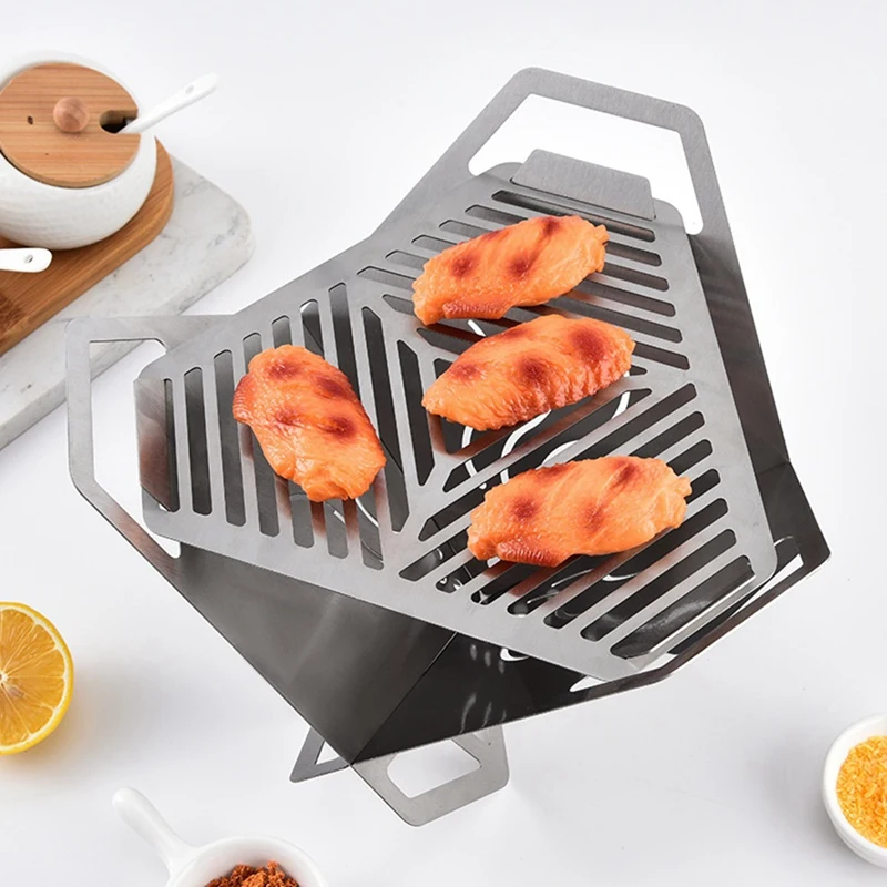 Mini Bbq Grill Fornello Rimovibile Mini Bbq Cooking Grill Lotus Barbecue Grill Per Campeggio Picnic E Cottura All'Aperto Durevole