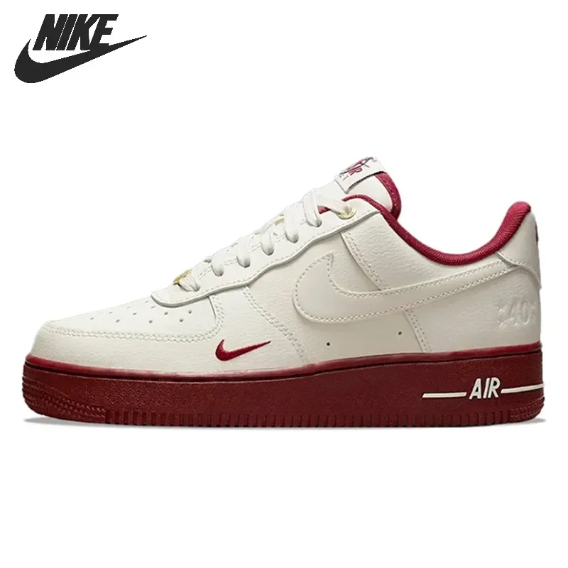 Nike-Chaussures Air Force 1 Low 07 Pour Homme Et Femme, Cestini De Skateboard, Beige, Blanc, Rouge, Unisexe