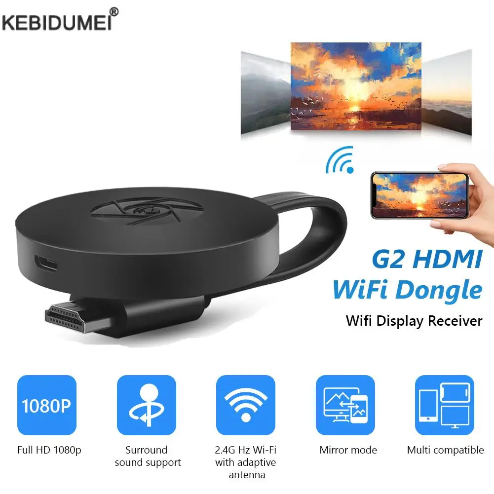 G2 Miracast Tv Dongle Wifi Wireless Tv Stick Supoort Hdmi 1080P Hd Mirror Screen Display Adapter Per Ios Andorid