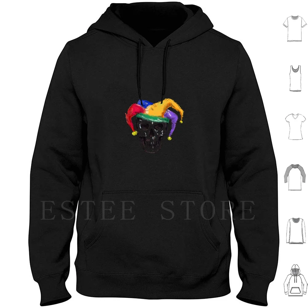 Jester Skull Laughing Tattoo Hoodies Tattoo Skull Jester Entertainer Fool Medievale Court Jester Laughing Missing