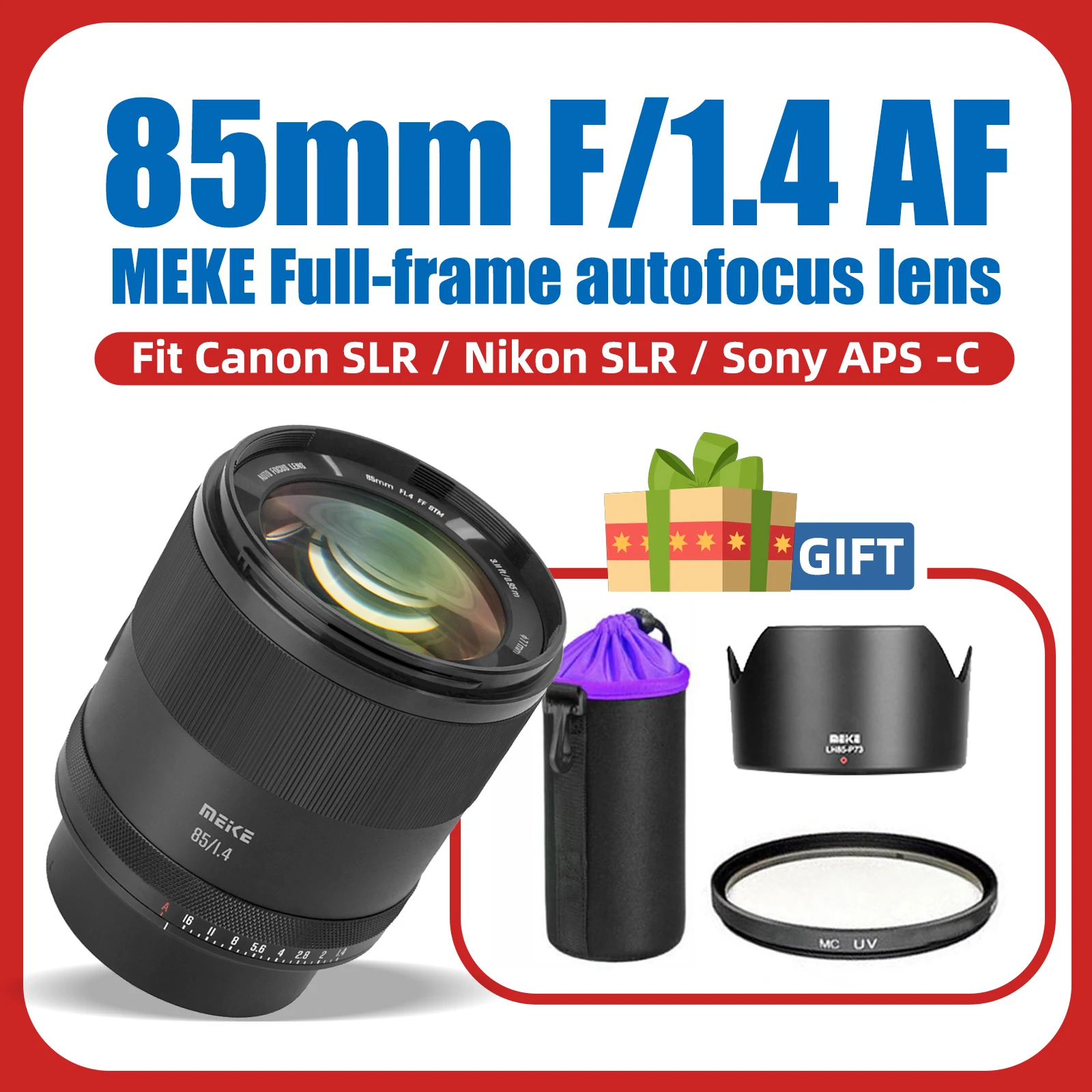 Meike 85Mm F1.4 Af Full Frame Stm Medium Telephoto Prime Portrait Lens Per Sony Fe & E/Nikon Z/Panasonic L