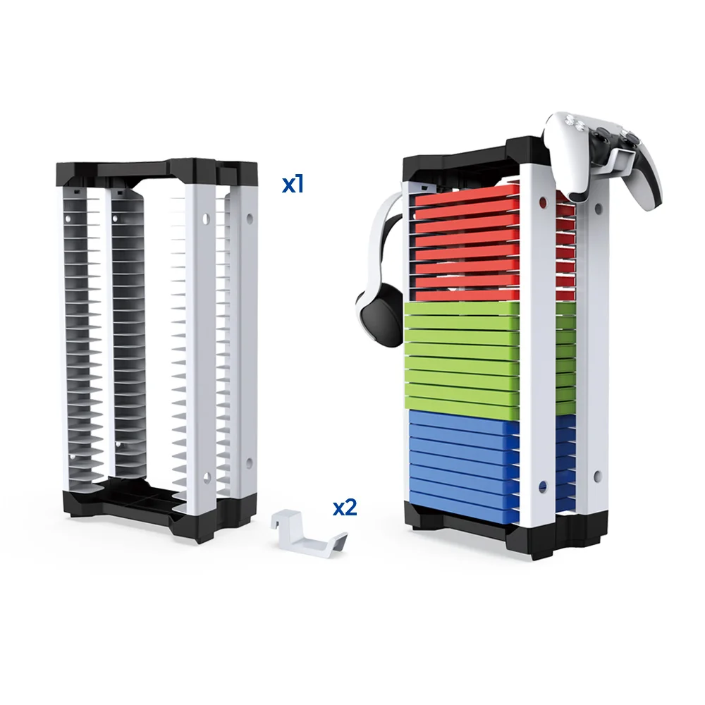 Host Disc Single-Layer Storage Box Holder Headset Game Handle Stand Game Disk Tower Vertical 23 Dischi Di Gioco Per Ps4 Per Ps5