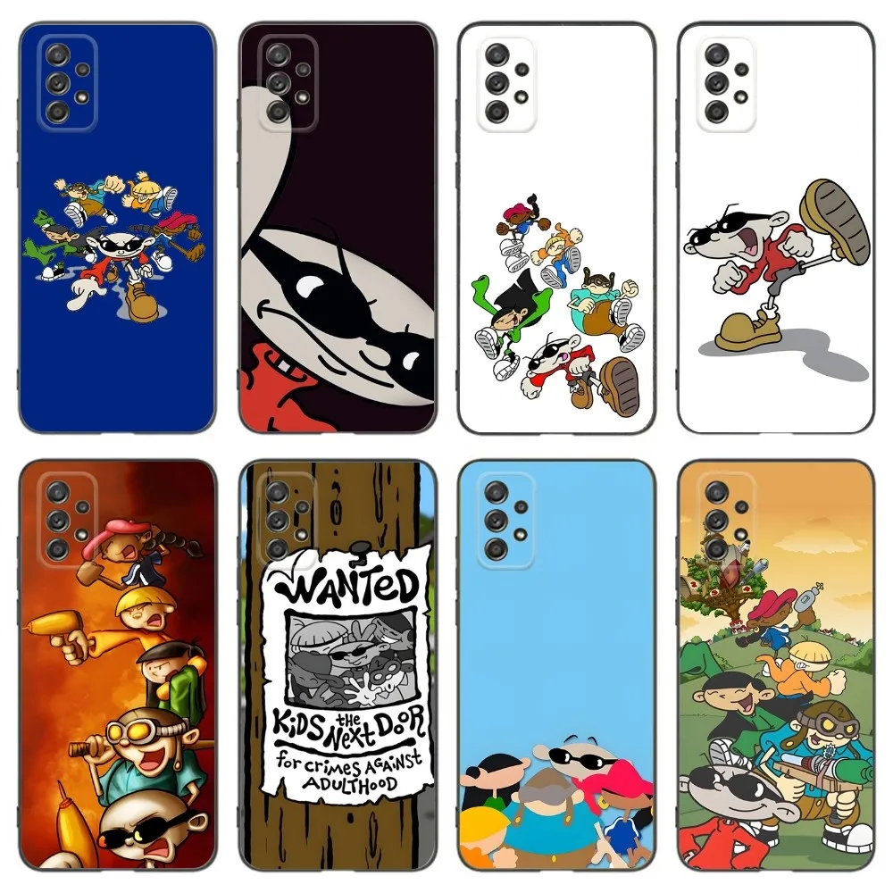 Custodia Per Telefono K-Kids Next Door Per Samsung Galaxy A13,A21S,A22,A31,A32,A52,A53,A71,A80,A91 Cover Morbida Nera Per Telefono