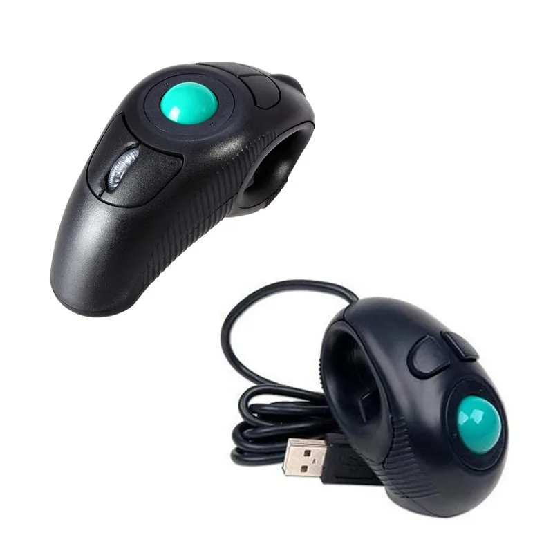 2.4G Wireless Trackball Mouse Cablato Mini Usb Portatile Finger Mouse Ergonomico Destro Sinistro Per Pc Tablet Computer Portatile