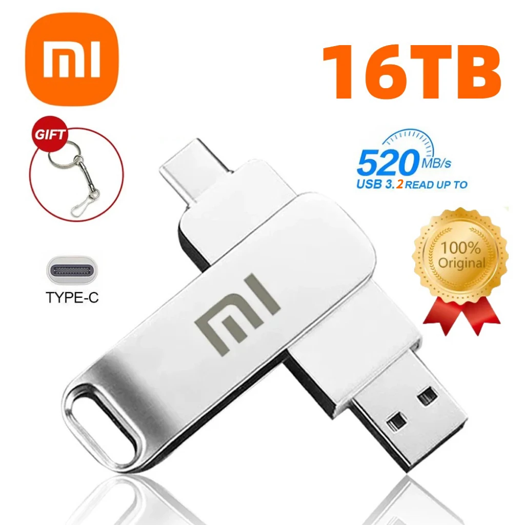 Xiaomi U Disk 16Tb Flash Drives Trasferimento Ad Alta Velocità 8Tb Usb 3.2 Interfaccia Di Tipo C 4Tb 2Tb 1Tb Usb Stick Telefono Memoria Usb Portatile