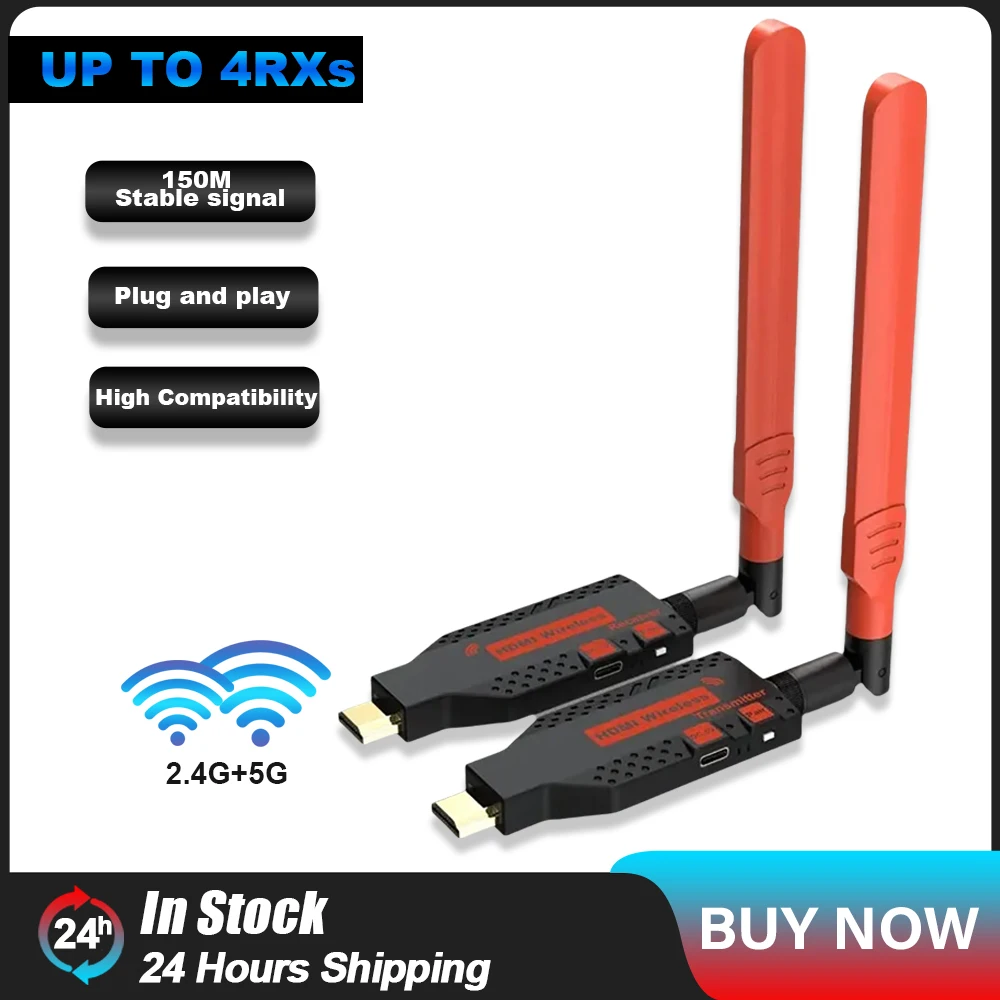 150M Wireless Hdmi Trasmettitore Ricevitore Display Dongle Wireless Extender Adattatore Av Per Pc Laptop A Tv Monitor Del Proiettore
