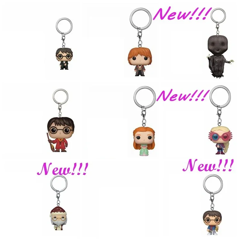 Funko Pop Portachiavi Giocattolo Hermione Ginny Ron Hedwig Snape Fawkes Dementor Luna Lovegood Pocket Pop Portachiavi Catena Vinile Figura Giocattoli