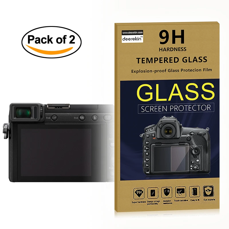 2X Proteggi Schermo Lcd In Vetro Autoadesivo Da 0.25Mm Per Fotocamera Panasonic Lumix Dmc Gx85 / Gx80 / Gx7 Ii / G8 / Gx7 Mark Ii