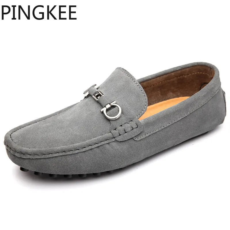 Pingkee Slip-On Round Moc Toe Imbottito Foderato In Pelle Fodera Ultra-Leggera Assorbe Shock Men Boat Men Driving Loafer Shoes