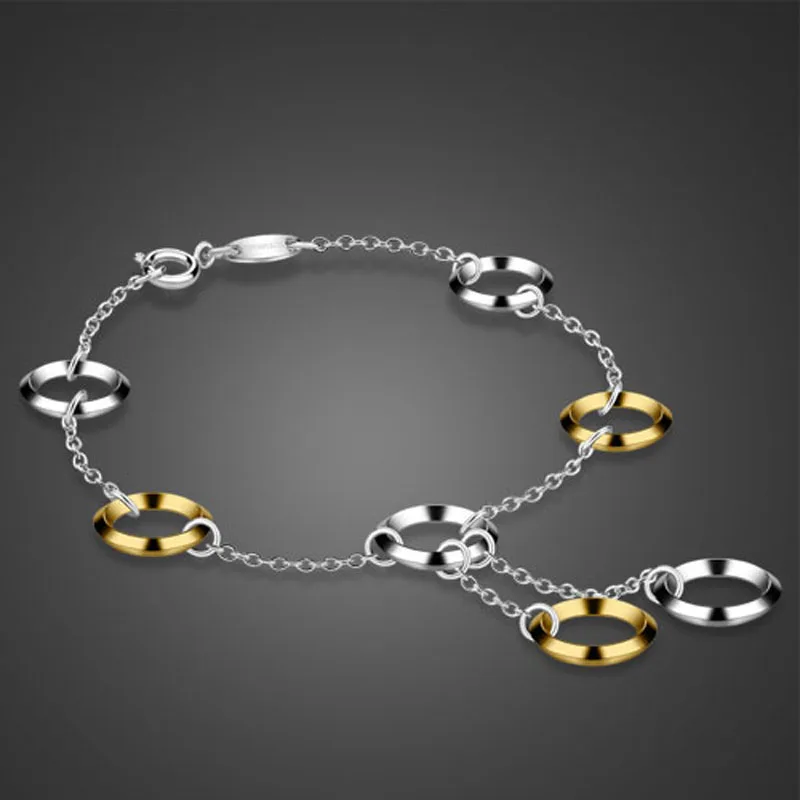 Bracciale In Argento Sterling 925 Con Bracciale In Argento Sterling 925 Puro Stile Moda Serie Bracciale In Argento Sterling Con Cerchio Di Moda