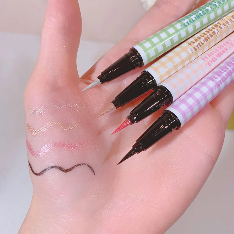 Glitter Silkworm Eyeshadow Liner Pencil Brightening Highlighter Blue Gold Silver Eyeshadow Pen Lasting Shiny Eye Makeup Cosmetic