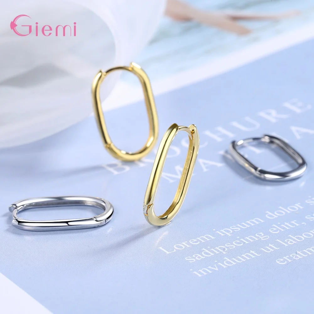 Donne Meravigliosi Gioielli Di Moda In Vendita Stile Semplice La Migliore Vendita Di Orecchini A Cerchio In Argento Sterling 925 Accessorio Per Gioiel