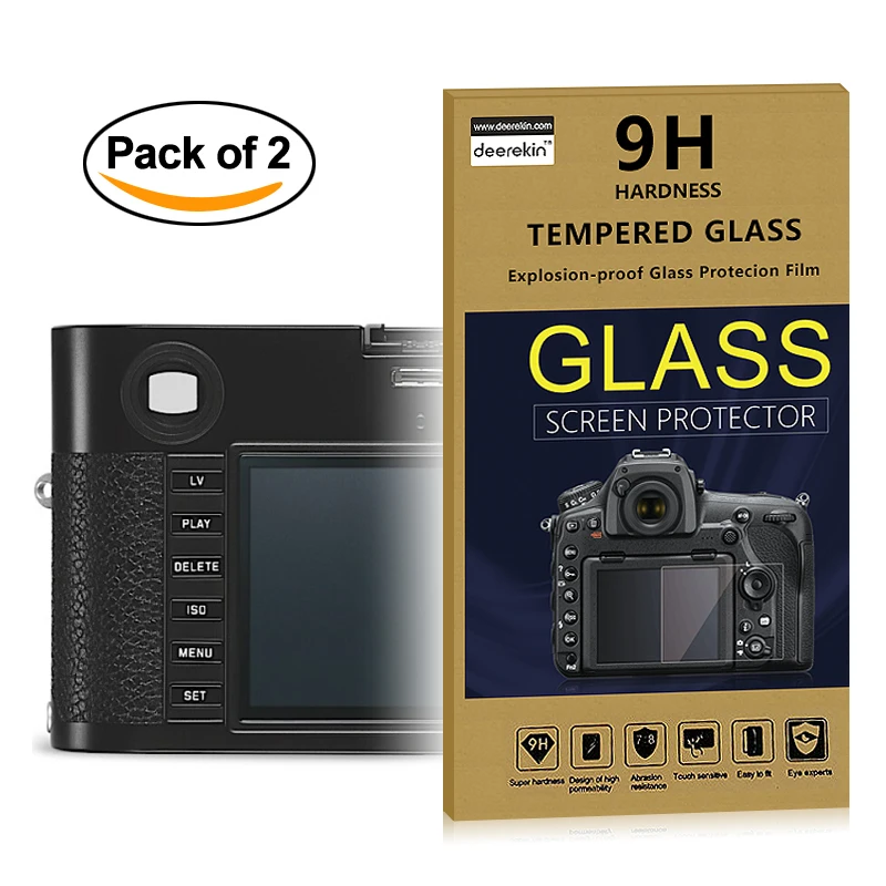 2X Self-Adesivo 0.25Mm Glass Lcd Screen Protector Per Leica M (Typ 240, Typ 262)/Leica M-P (Typ 240) Fotocamera Digitale