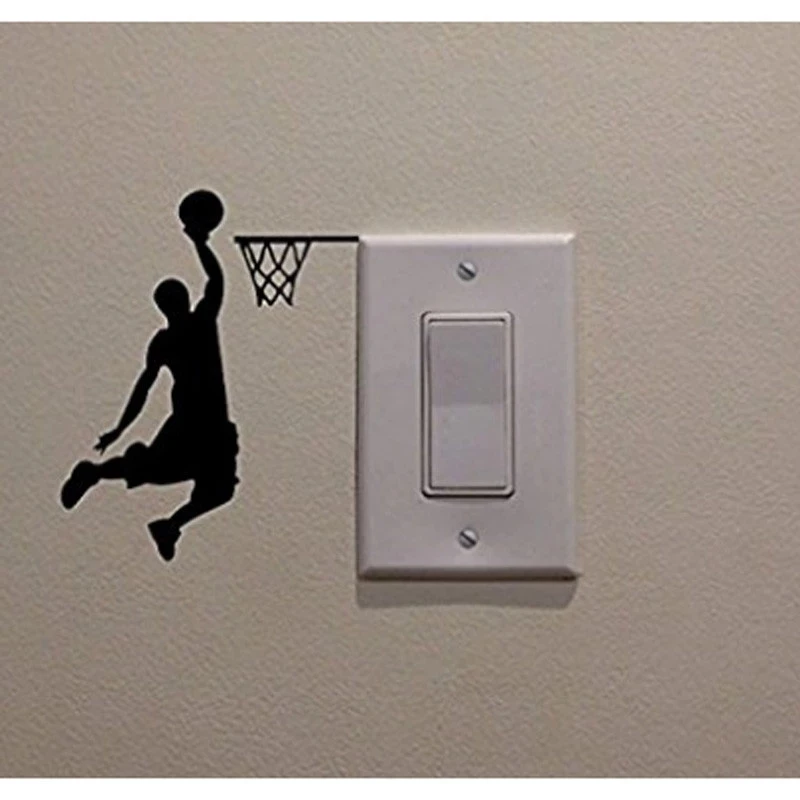 Cartoon Basketball Player Dunk Wall Sticker Per La Casa Decorativo In Vinile Soggiorno Wall Decor Decalcomanie Switch Stickers