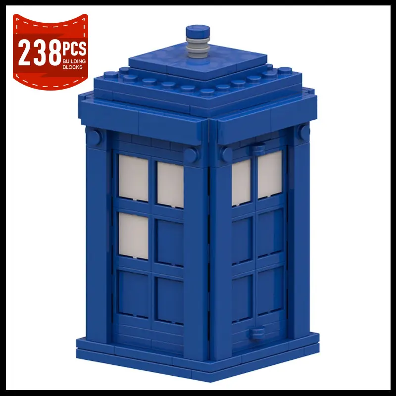 Moc Doctored Whoed Blue Phone Booth Building Blocks Retro Phone City Street Accessori Parti Mattoni Porta Aperta Giocattoli Regali