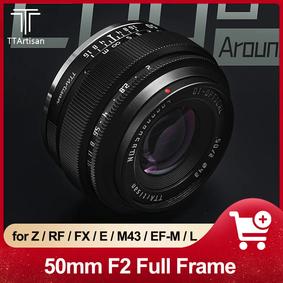 Obiettivo Per Fotocamera Mirrorless Ttartisan Full Frame 50Mm F2.0 Compatibile Con Nikon Z Canon M50 Fuji X Olypus Snoy A7