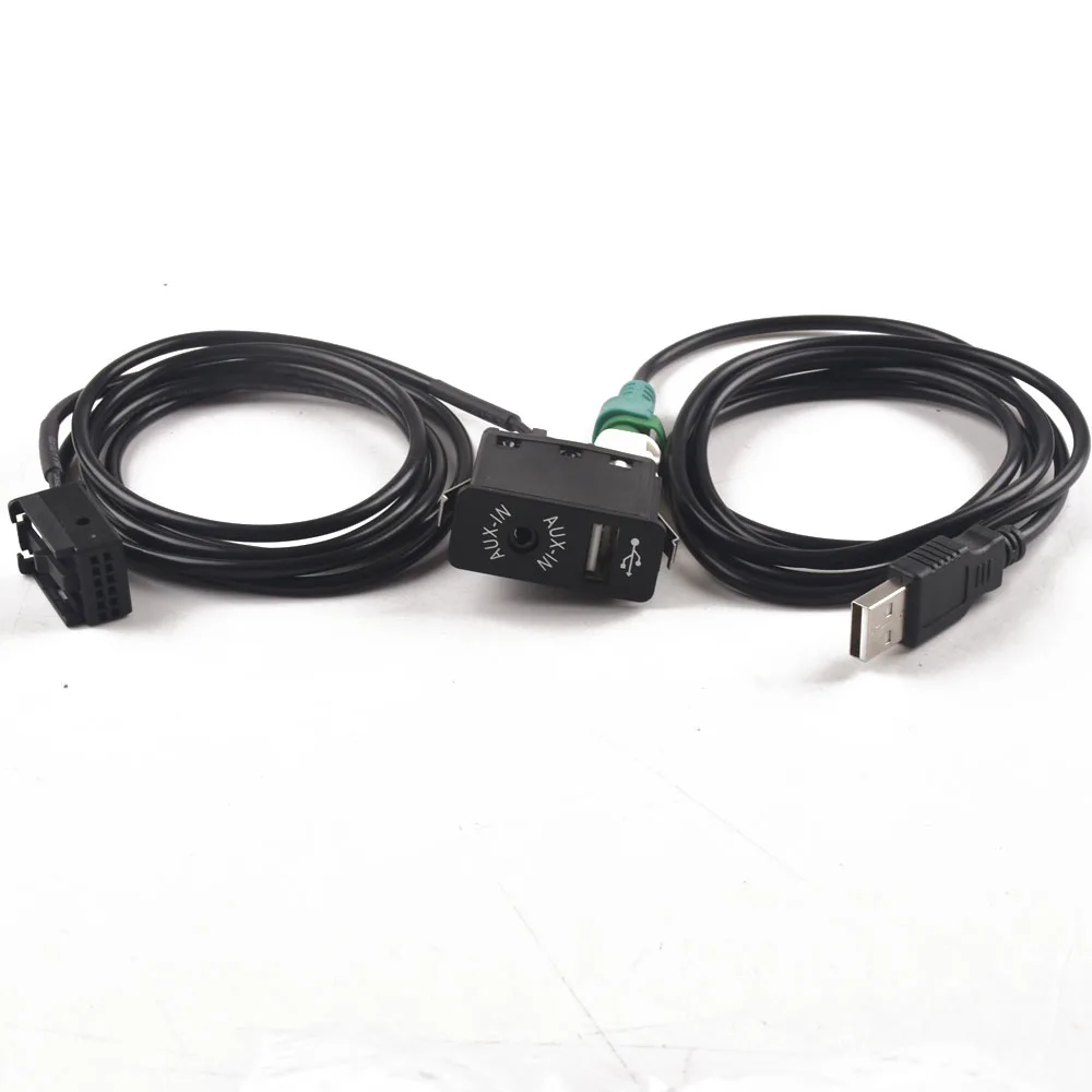 Usb Aux Interruttore + Filo Cavo Adattatore Per Bmw E39 E46 E53 X5 16:9 Lettore Cd Navi 3Pin Cd Changer