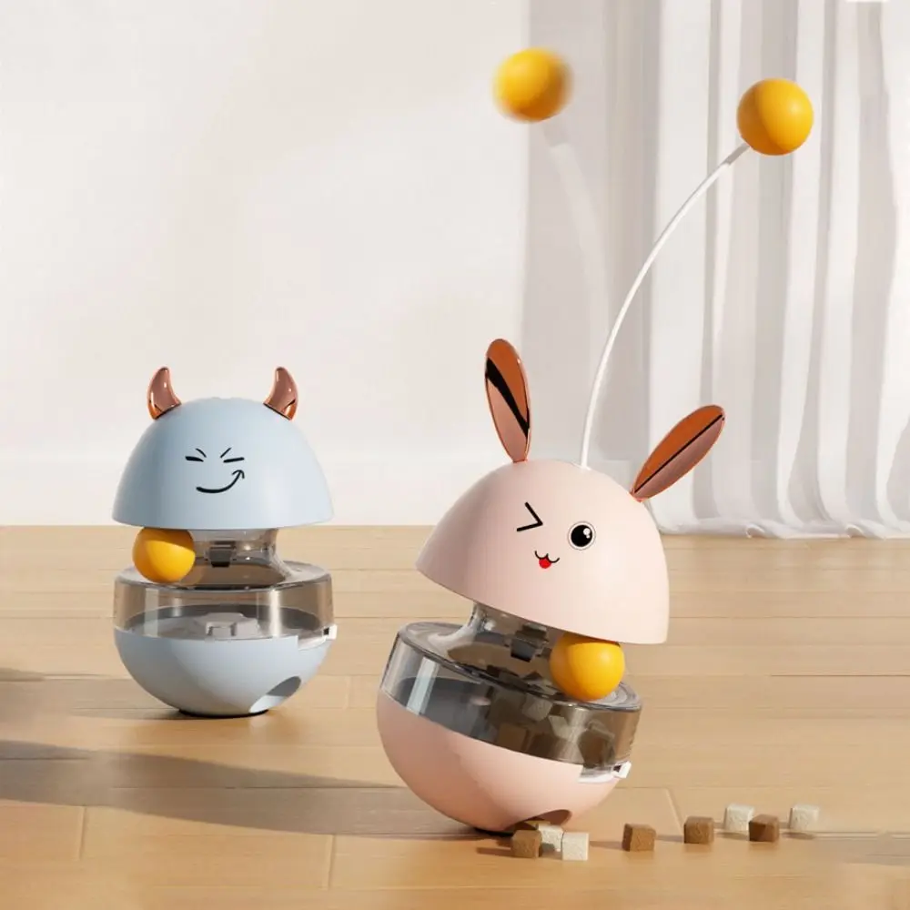 Abs/Pp Pet Tumbler Toys Con Teaser Stick Rabbit/Calf Shape 360 Gradi Swing Dog Food Leakage Balls Cartoon