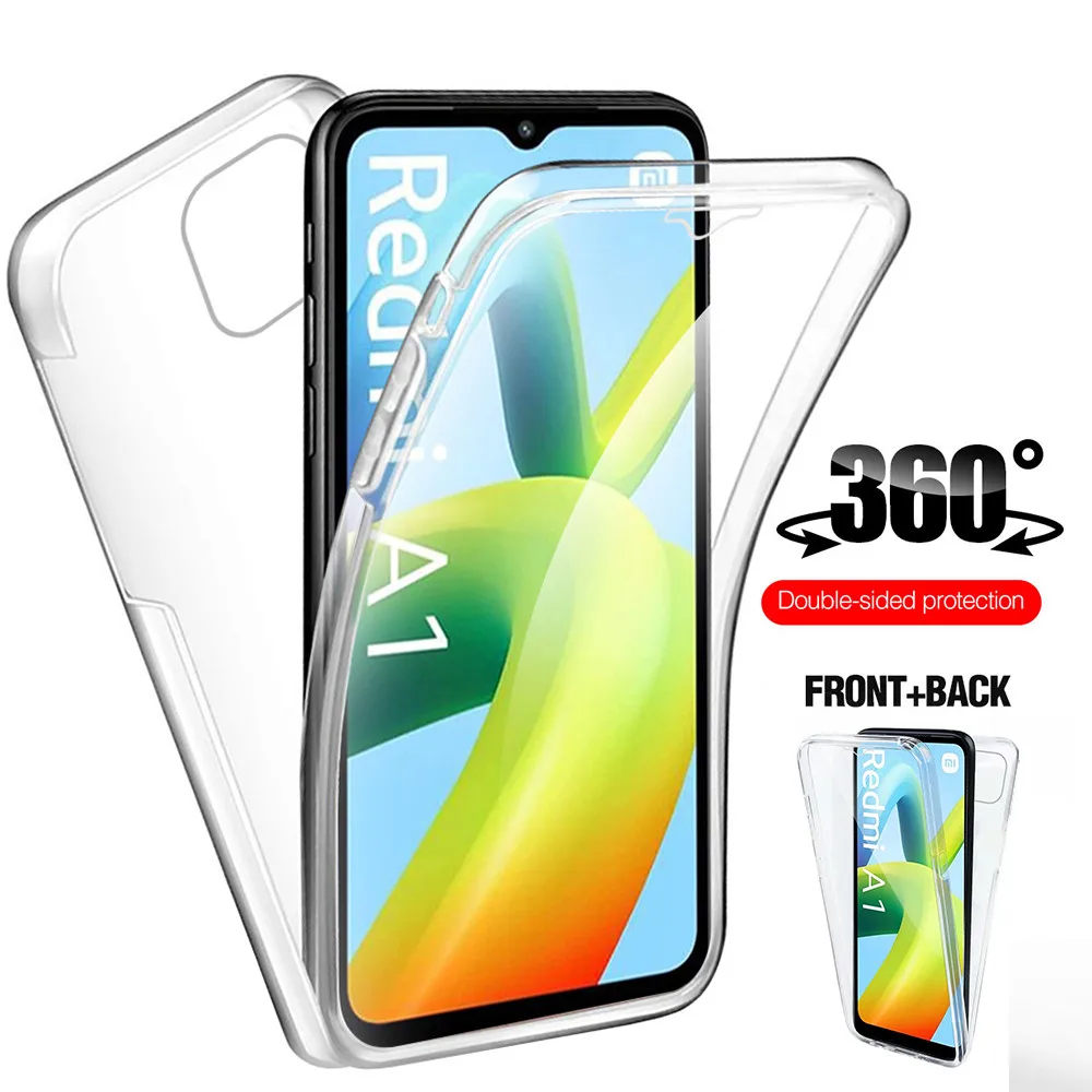 Redmy A1 Case 360 ° Clear Front Pet Back Hard Protect Cover Per Xiaomi Redmi A1 Redmia1 4G Redim A 1 1A Paraurti Antiurto Fundas