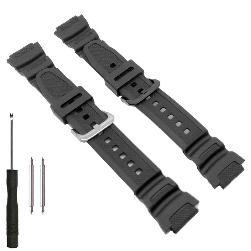 Cinturino In Gomma Pu Per Casio Ae-1000W Ae-1200Wh Aq-S810W Sgw-400H Sgw-300H W217H W800H Cinturino G-Shock Bracciale