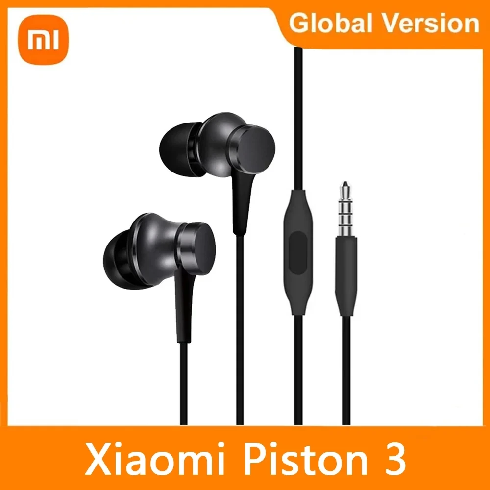 Auricolare Xiaomi Piston 3 Originale Bass Wired 3.5Mm Cuffie Sportive In-Ear Con Microfono Auricolare Per Telefono Xiaomi Samsung Huawei
