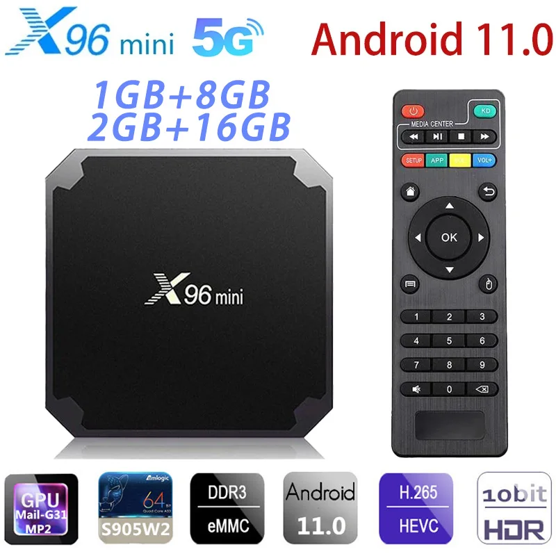 Mini X96 Android 11 Nuova Versione Smart Tv Box X96 Mini S905W2 Quad Core Supporto 2.4G E 5.0G Wireless Wifi Media Box Set Top Box