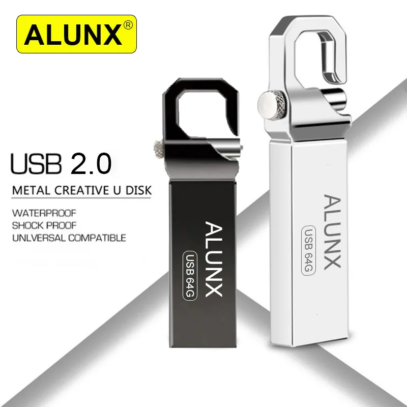 Alunx 100% Originale Pendrive 128Gb Memory Stick 32Gb 4 Gb Metallo Usb Flash Drive 128Gb Pen Drive 64 Gb 8Gb Chiavetta Usb 16 Gb