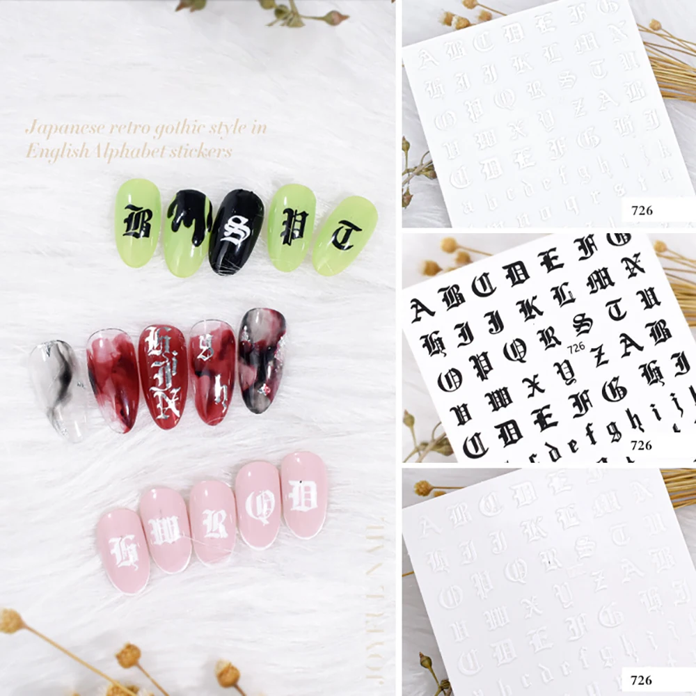 3D Laser Nail Sticker Numero Di Lettera Decorazioni Artistiche Decalcomanie Di Design In Argento Laser Abbronzante 2023 Press-On Nails Manicure Patch