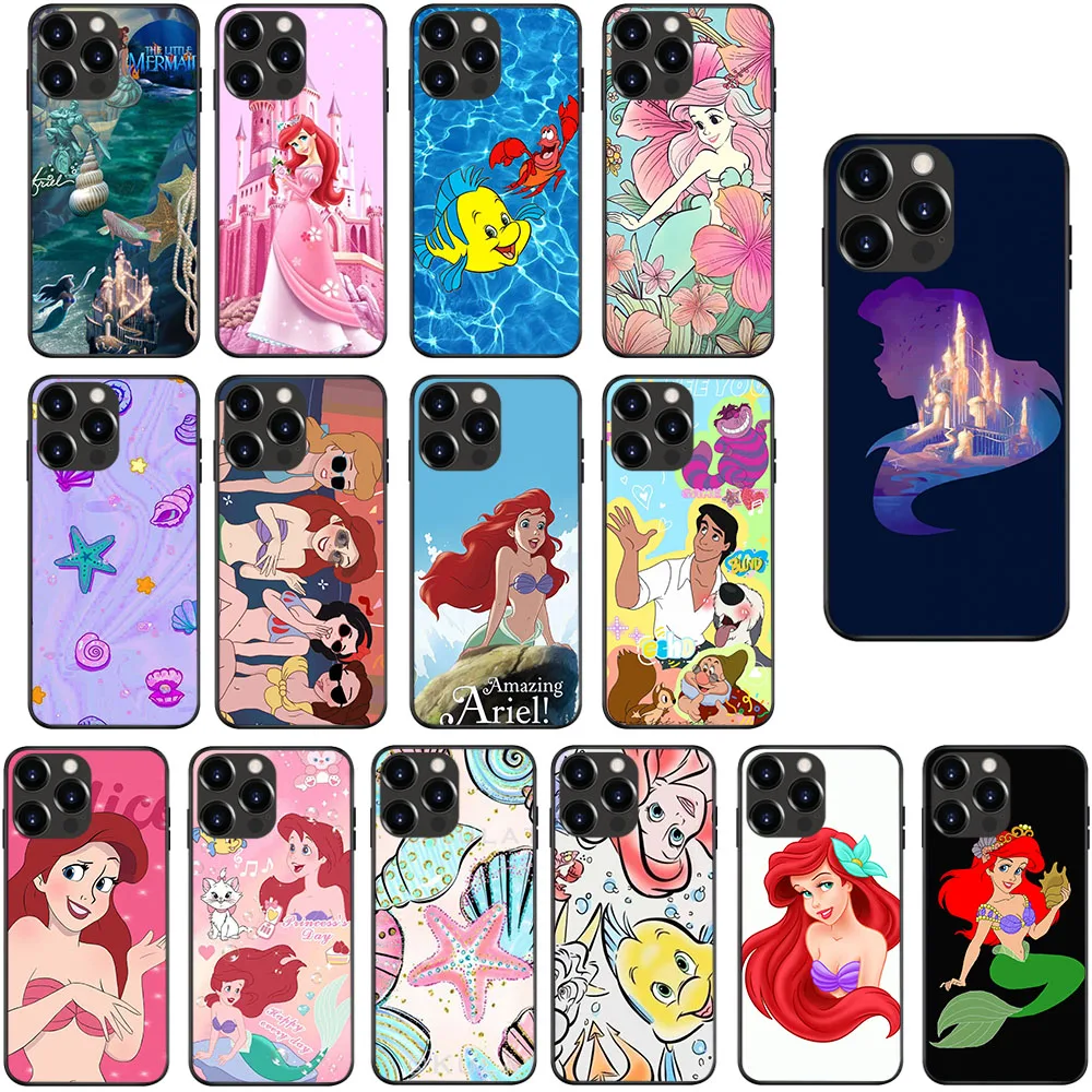 Ai-20 Cute Princess Ariel Custodia Morbida Per Iphone 15 14 13 12 11 Mini Max Pro Plus