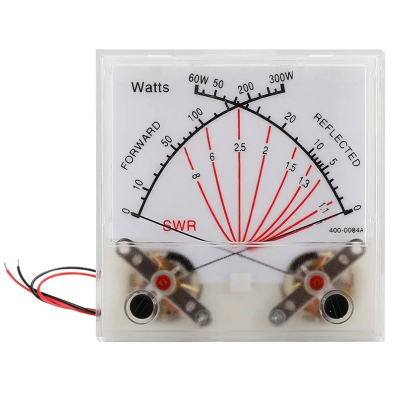 1 Pz Trasmettitore Vu Meter Head Radio Station Con Retroilluminazione Pmma Cover Swr Black Forward 300W Riflesso 60W