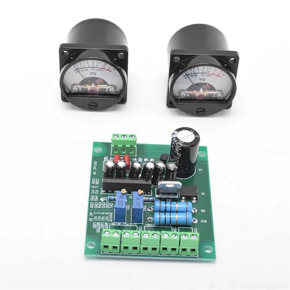 Vu Level Audio Meter Scheda Amplificatore Stereo + 2Pcs Vu Meter 9-12Vdc Scheda Amplificatore Stereo Indicatore Di Livello Regolabile Con Driver