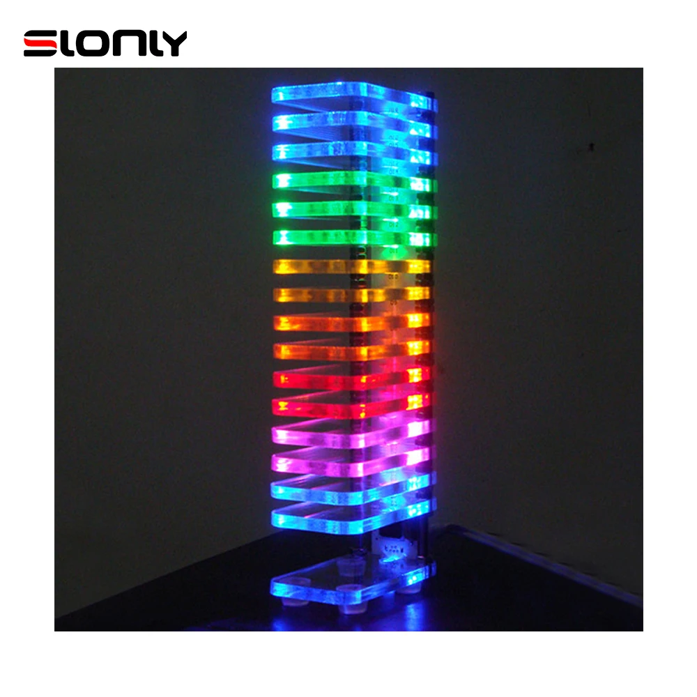 Ks16 Spettro Musicale Vu Meter Fantasy Crystal Sound Colonna Cubo Di Luce Display A Livello Led Produzione Elettronica Kit Fai Da Te Vu Tower
