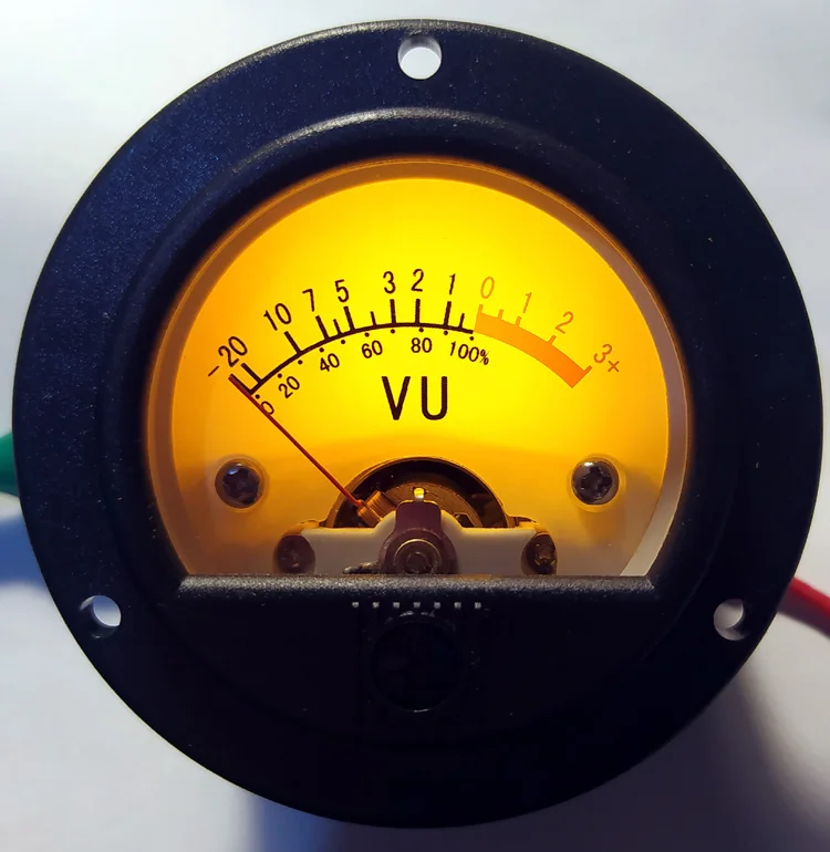 S52 Vu Meter Level Meter Db Meter Misuratore Di Potenza Puntatore Board Meter 52Mm Retroilluminazione Giallo Caldo